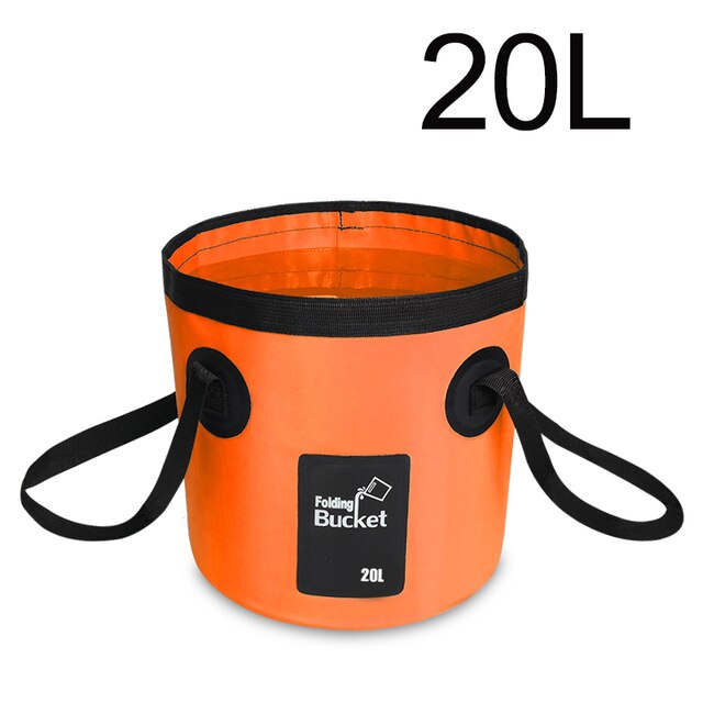 12L 20L Outdoor Waterdichte Water Zakken Vissen Opvouwbare Emmer Multifunctionele Draagbare Emmer Water Container Opslag Carrier Bag: Orange 20L