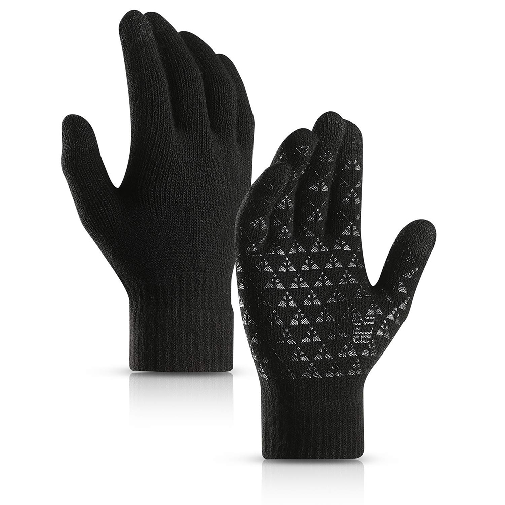 Winter Thermische Warm Unisex Fietsen Handschoenen Touchscreen Anti-slip Gebreide Handschoen Fiets Outdoor Sport Skiën Bike Handschoenen Volledige Vinger