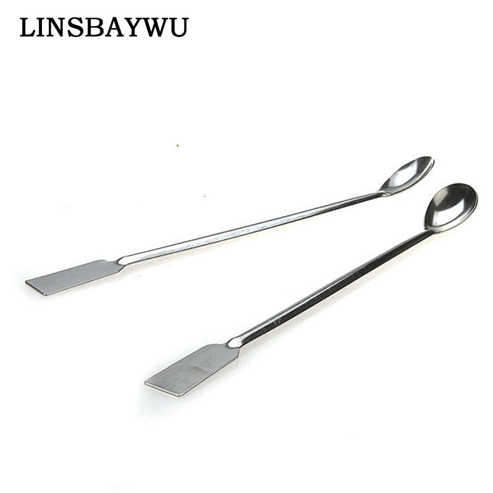 20cm Length Double End Reagent Stainless Steel Lab Sampling Spoon Spatula for Kitchen Gadget Kitchen Goods