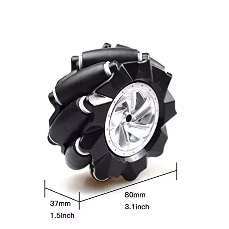 10KG de carga 80mm rueda Mecanum OmniSmart coche Robot con 6mm centros para Arduino Rasbperry Pi de la madre de juguete