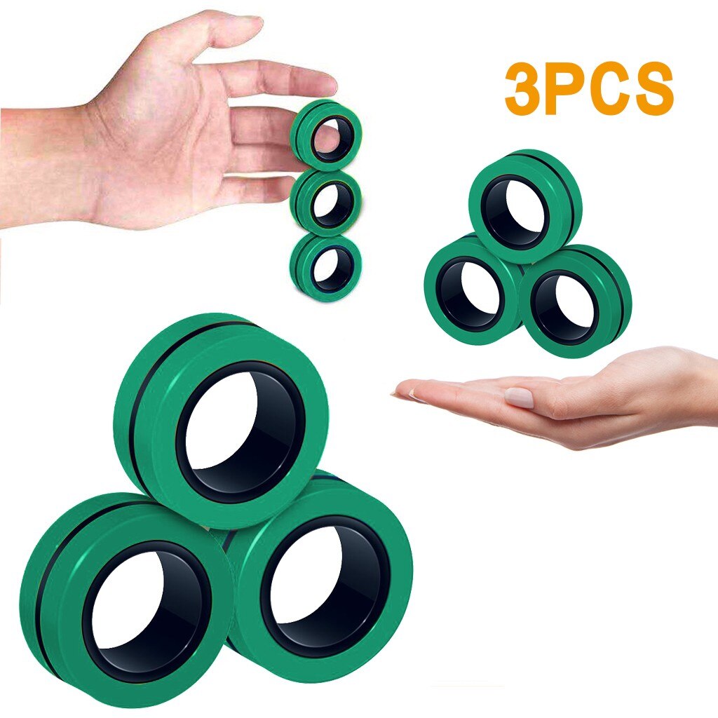 Anti-stress Finger Magnetic Rings Kids Decompression Fingertip Toys Magic Ring Props Tool For Autism Adhd Anxiety Relief Focus