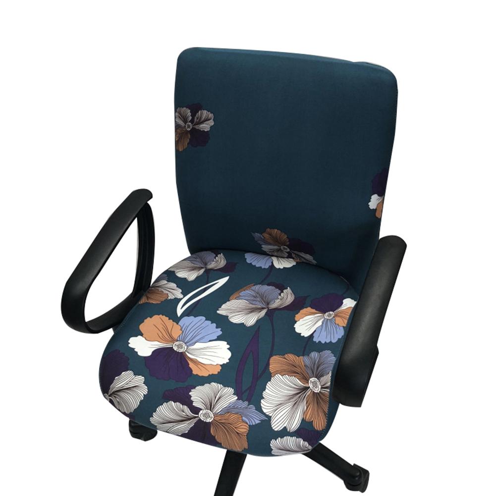 Kontor datamaskin roterende stoltrekk trykt elastiske deksler stretch setekasse avtagbar vaskbar internettkafé stoler silpcover: C