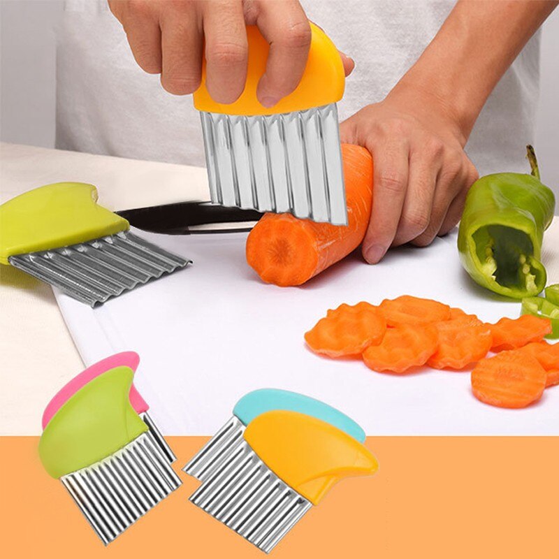 Coupe-frites ondulé en acier inoxydable, outils de cuisine pour légumes