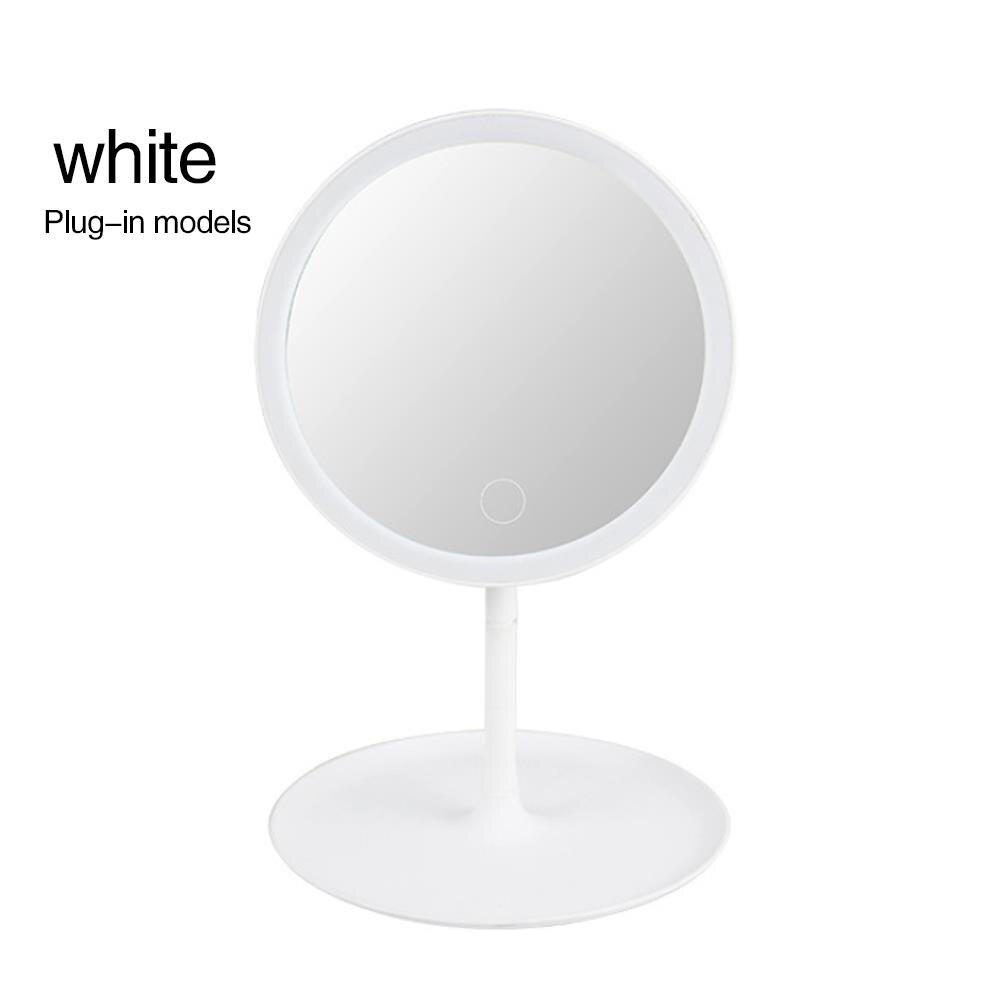 Draagbare Spiegels Tafel Spiegel Spiegel Lamp 360 ° Rotatie Badkamer Schoonheid Cosmetische Lichtgevende Led Verlichte Usb: WHITE / Charging model 3colo