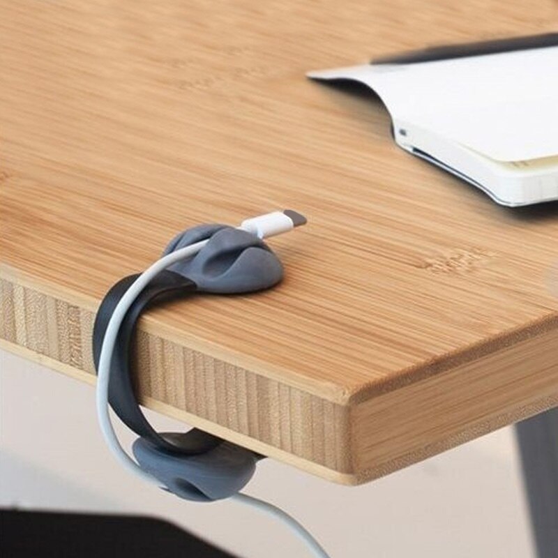 Desk Cable Clips Triple Slots Desktop Cable Organizer Wire Cord Management System Office Table Organizer Securing Clamp