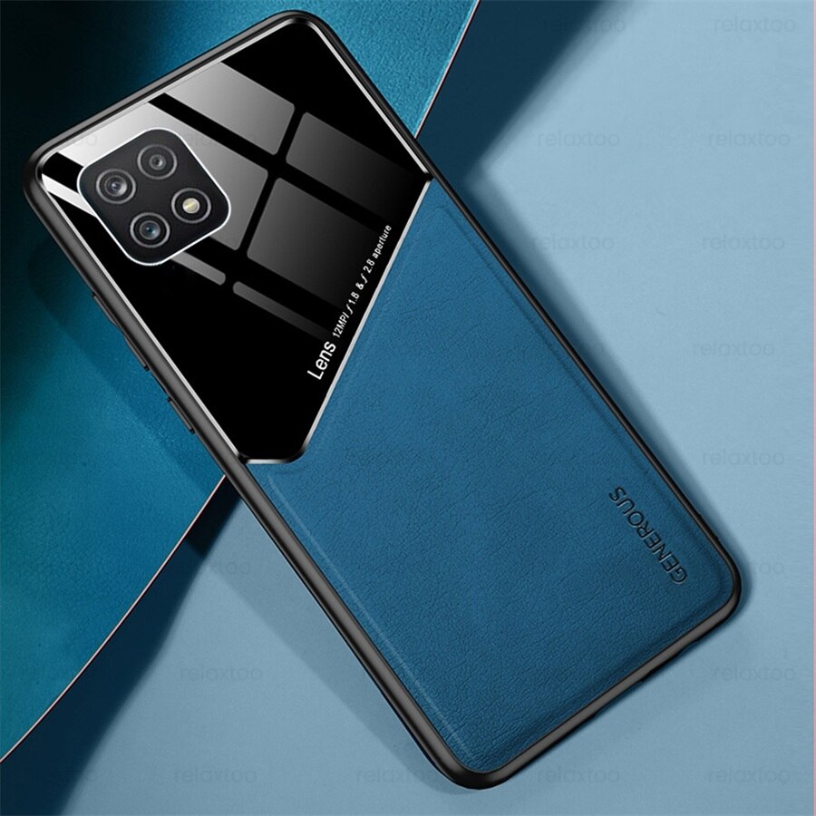 Samung A 22S Case Leather Texture Car Magnetic Holder Back Cover For Samsung Galaxy A22 4G A22S 5G TPU Frame Protect Coque: A22S 5G 6.6inches / blue
