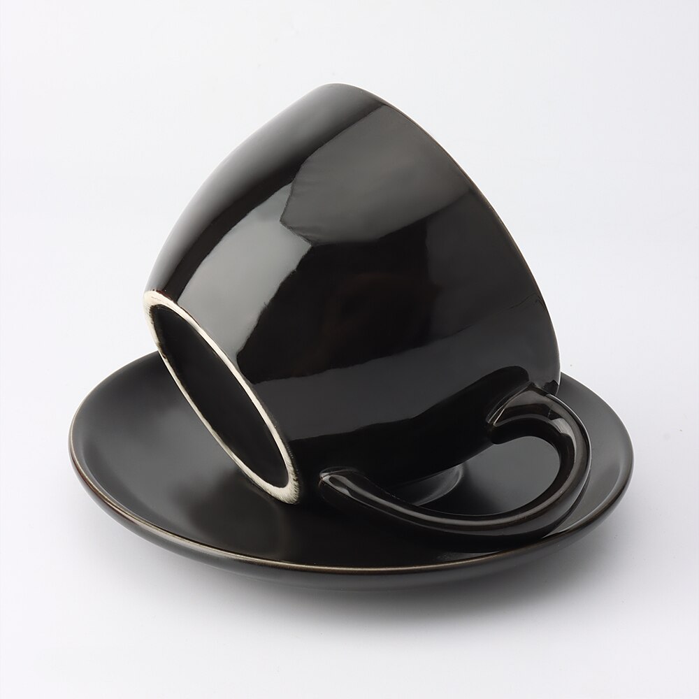 Tasse à café Cappuccino à Large bouche, grande capacité, en céramique, Latte, ensemble de soucoupes, concentré italien 240ml