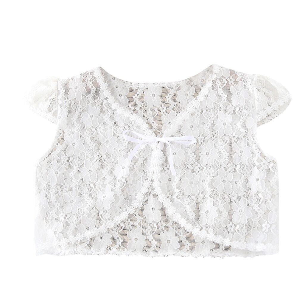 Bambini Del Capretto Delle Ragazze Dei Bambini Del Capretto Delle Ragazze Bolero Giacca da Sposa Breve Tuta Sportiva di Estate Del Merletto Dello Scialle Del Cappotto Tee Shirt Enfant Giacca: 6T