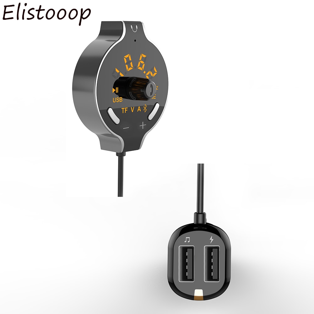 Transmisor Inalámbrico de FM con Bluetooth para coche, modulador de FM, Aux, llamada con manos libres, reproductor MP3, Radio A2DP, adaptador de música, tarjeta TF