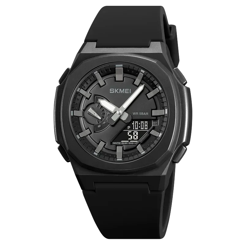 SKMEI 2091 5 Alarme Datum Uhr reloj hombre mit Japan Digital Bewegung Sport Uhren Wasserdicht Männer Countdown Chrono Armbanduhr: Silber