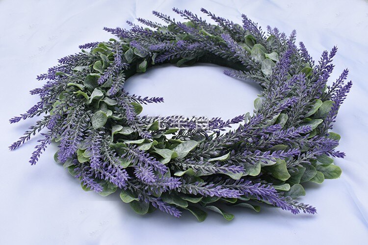 42cm flores artificiales seda lavanda corona deshierbe decoración para la cabeza Tomar foto de solo producto