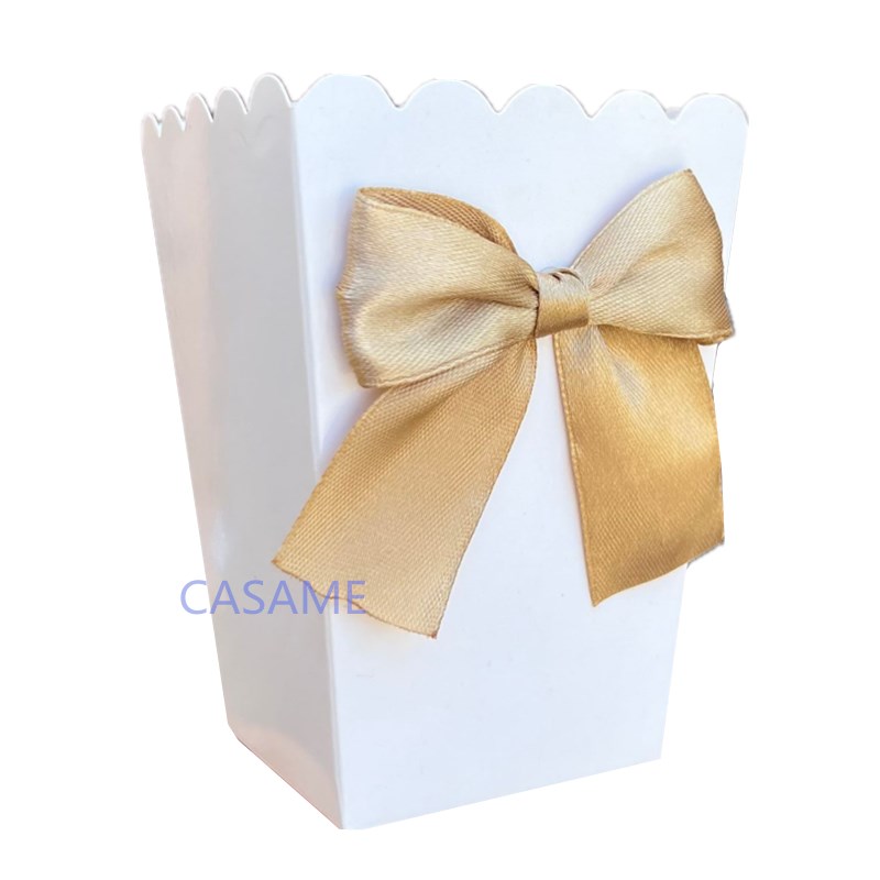 6 stuks popcorndozen met striklint papieren zak gunsten doos baby shower verjaardagsfeestje traktatie gunsten tafelbenodigdheden bruiloft: Licht Groen