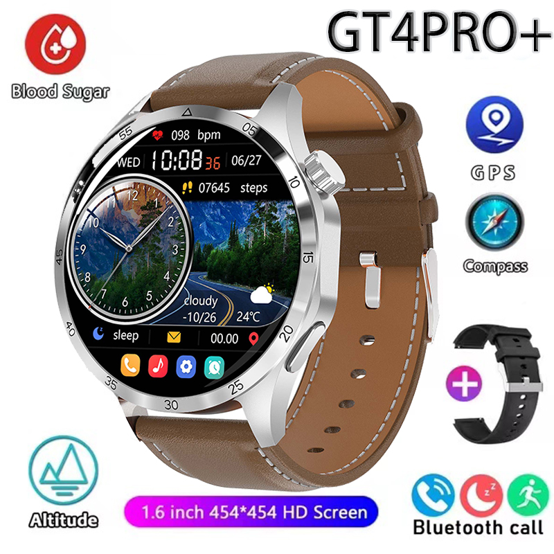 Huawei-Montre connectée GT4 Pro pour homme, GPS, NDavid, écran AMOLED 360x360, fréquence cardiaque, appel Bluetooth, étanche IP68, 2024: Marron