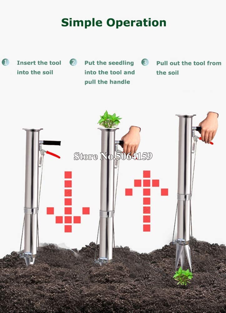 Enkelt skaft manuel plantetransplantator såmaskine frøplante pære plantningsværktøj håndholdt frøplante transplanteringsværktøj enkelt håndtag