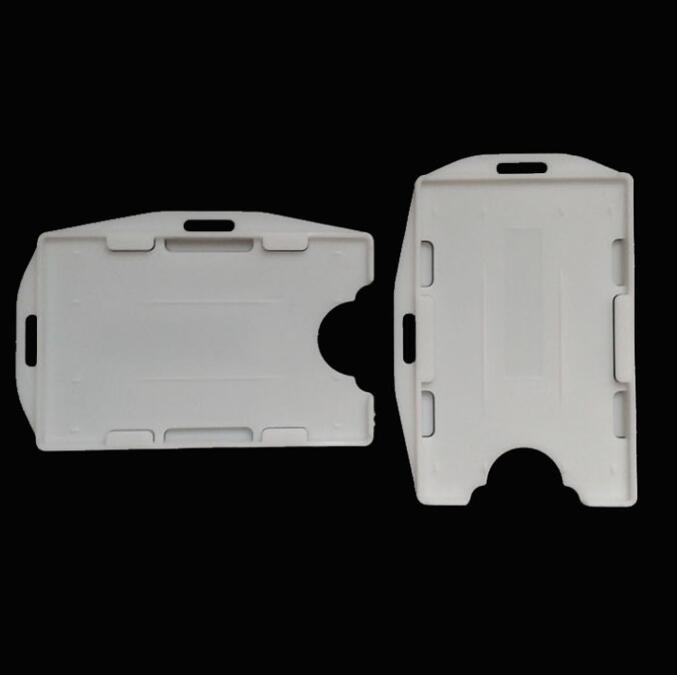 Xrhyy multifarver 2 stykker id-badgeholdere 2-- sidet åbent ansigt stift id-kortholder: Hvid