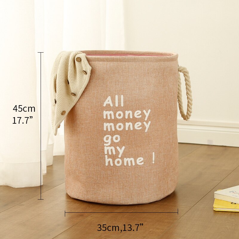 Inklapbare Vuile Kleren Wasmand Grote Ronde Wasserij Opslag Voor Speelgoed Wasserette Box Wasmand Sorter: Light Pink