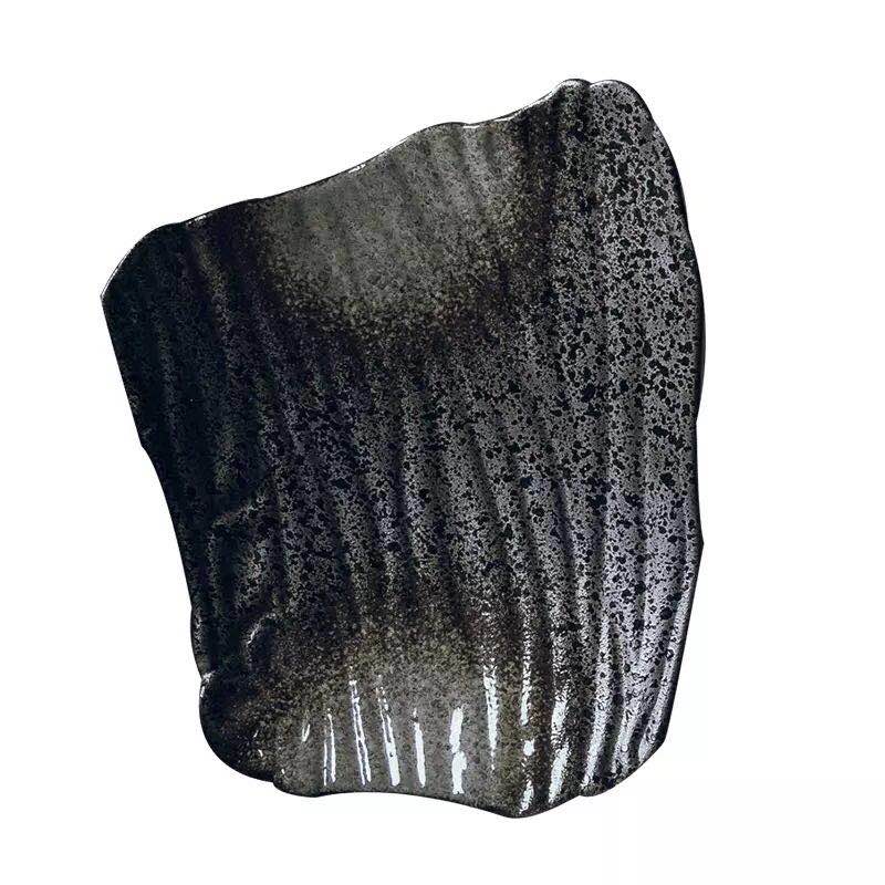 Retro Ceramic 10-Inch Plate Irregular Shape Dessert Plate Sushi Noodle Western Food Snack Plate Cake Plate Decoration Tableware