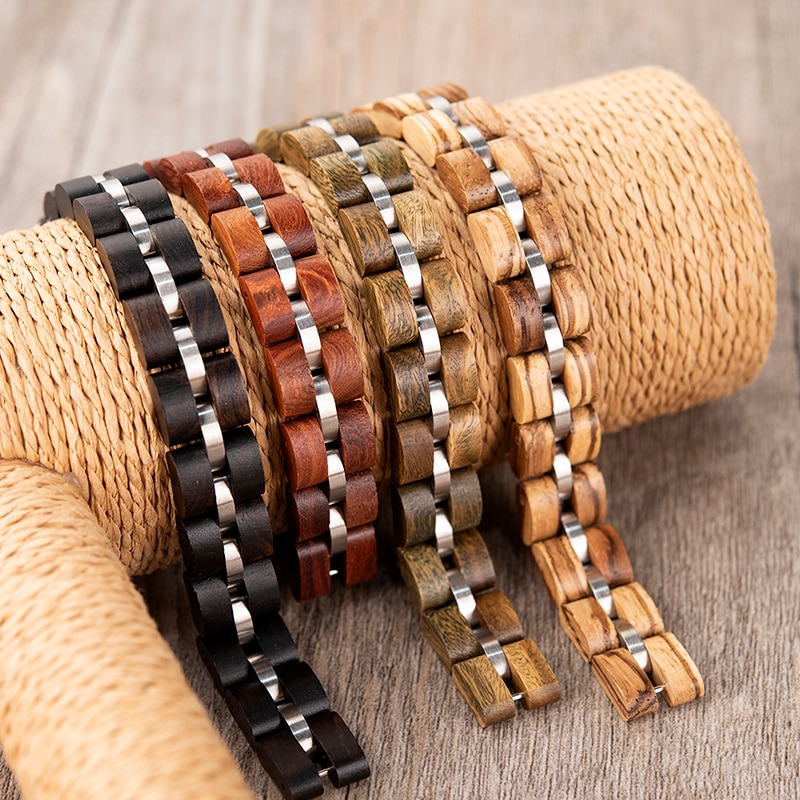 BOBO BIRD Wooden Bracelet Men Women Wood Ladies браслет женский Colorful Pulseras With Box