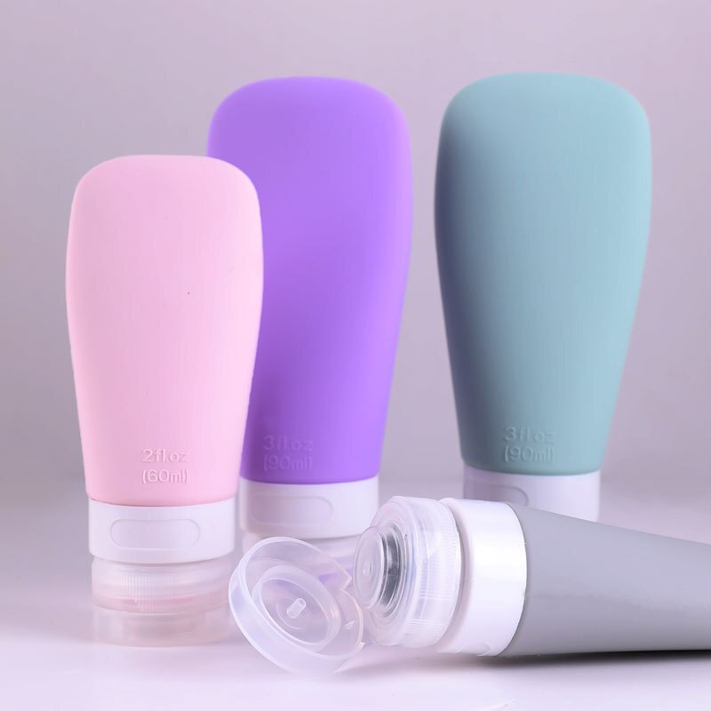 Juego de botellas de embalaje de Gel de sílice en forma de abanico, conjunto de Sub-embotellado de viaje, botella de silicona para cosméticos, 1 ud.