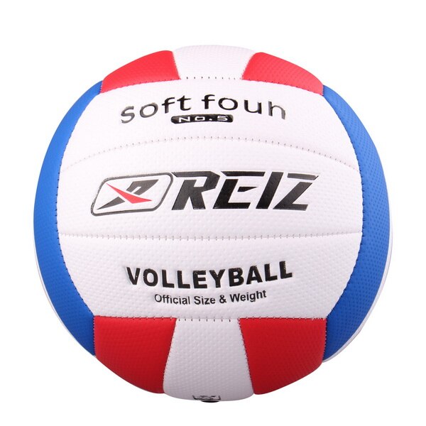 Offisiell størrelse 5 pu volleyballkamp volleyball innendørs og utendørs treningsball med nettpose  v601b: Hvit