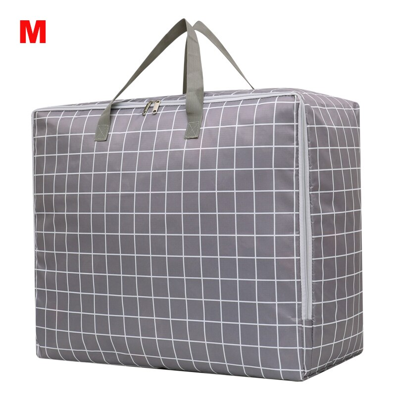 Bolsa de equipaje impermeable, plegable, lavable a máquina, bolsas de almacenamiento de ropa de viaje con cremallera, bolso grande de viaje, bolsa de lona de portátil: Gray M