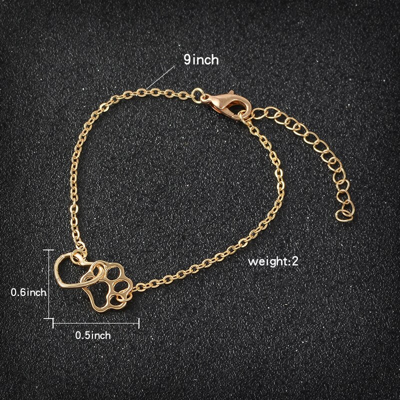 ICH Liebe Mein Haustier Pfote Und Herz handgefertigt Armbinde Einstellbar Armbinde Schmuckstück Ebene Haustier Schmuck für Hund Katze Fans besitzer