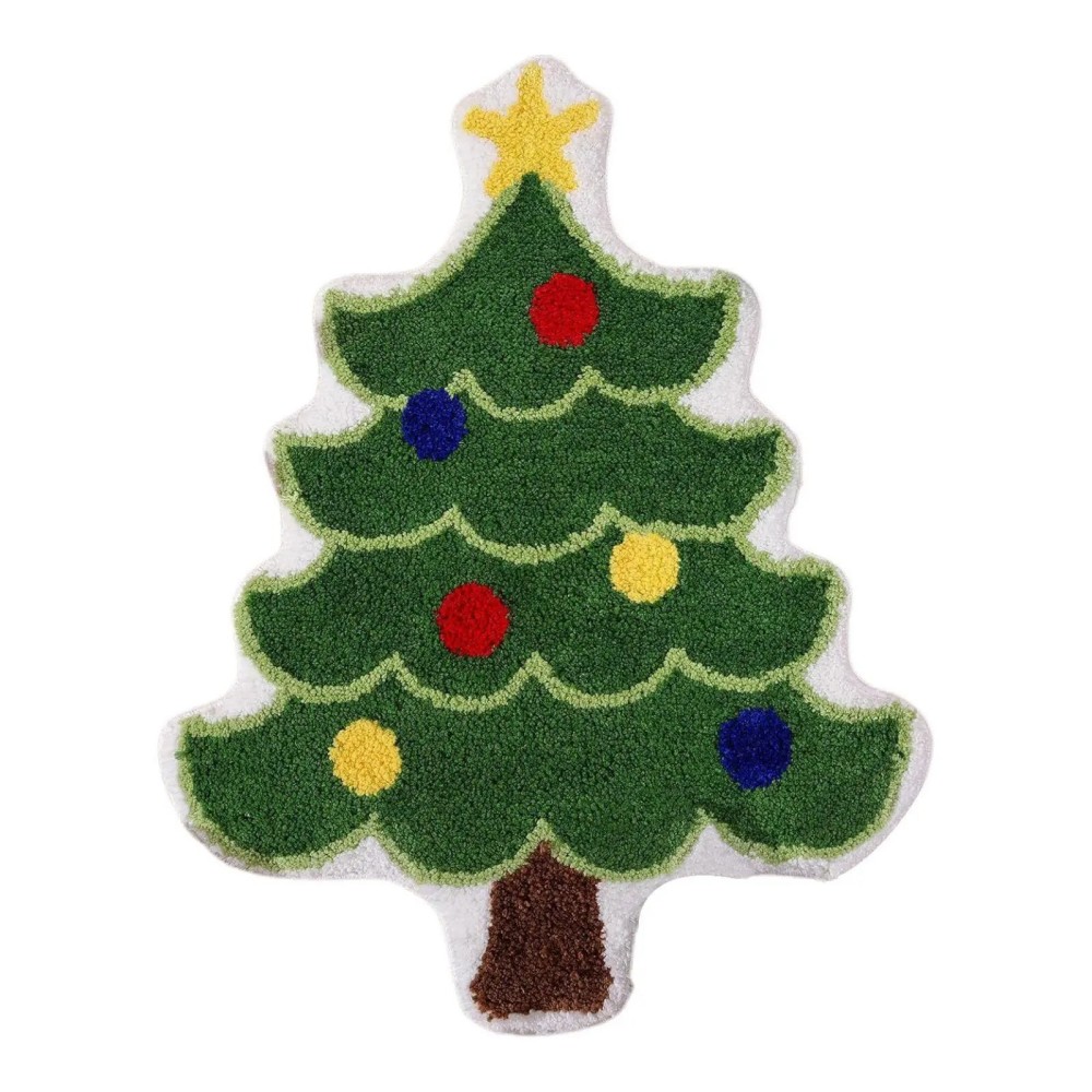 Vikama dørmåtte til entré i juletræsform, vandtæt, skridsikker, behagelig, holdbar, badeværelsestæppe, boligindretningstilbehør: Hvid