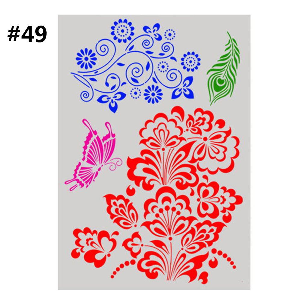 White Plastic Craft Layering Stencils Walls Painting Scrapbooking Stamp Album Decor Embossing Paper Card Template 21*29.5 cm: 49