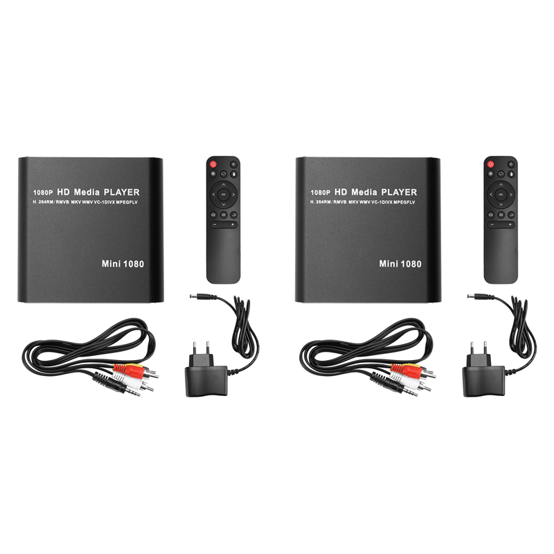 CABE-2X MKV H.264 HDD Multimedia Player Full HD 1080P USB Media Player With SD Media TV Box Support RMVB WMV HDD EU PLUG: Default Title