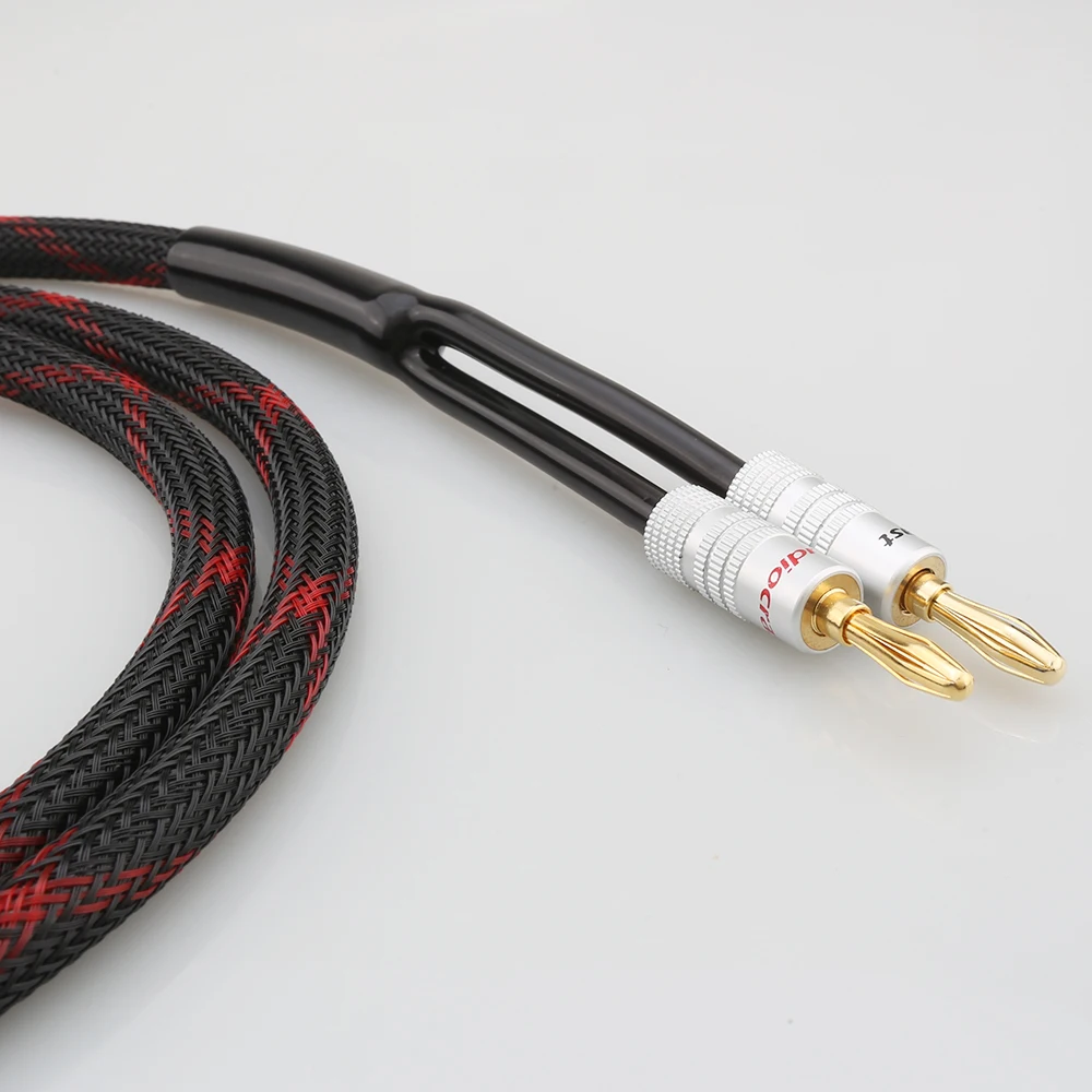 Audiocrast HiFi Sub Speaker Cable Speakon to dual Banana plug Subwoofer Audio Cable