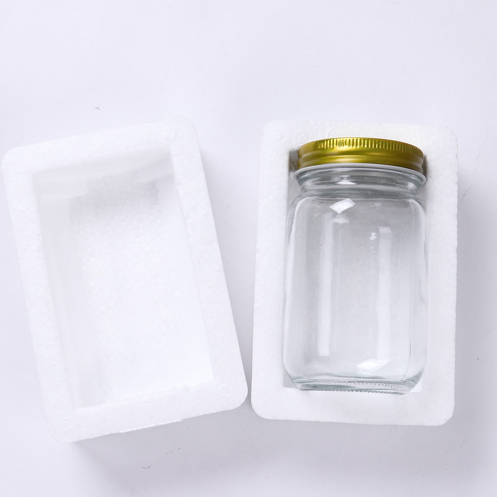 2 Transparent Glass Jars Airtight Leakproof Canning Bottle Reusable Mason Drinking Jar with Lid Jam Honey Food Storage Container
