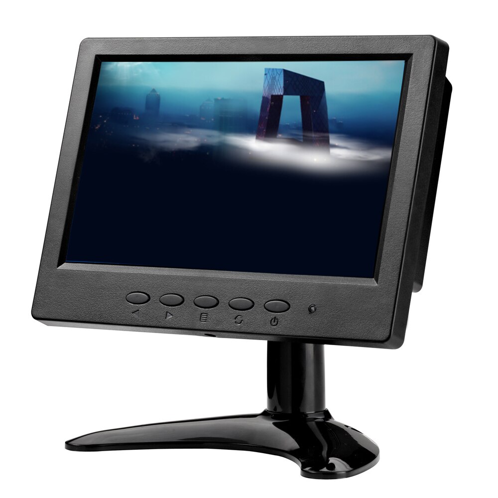 ZHIXIANDA Breedbeeld 7 inch LCD Monitor Kleine LCD Monitor HDMI Draagbare LCD Monitor Met AV/VGA/HDMI-Interface en Luidsprekers