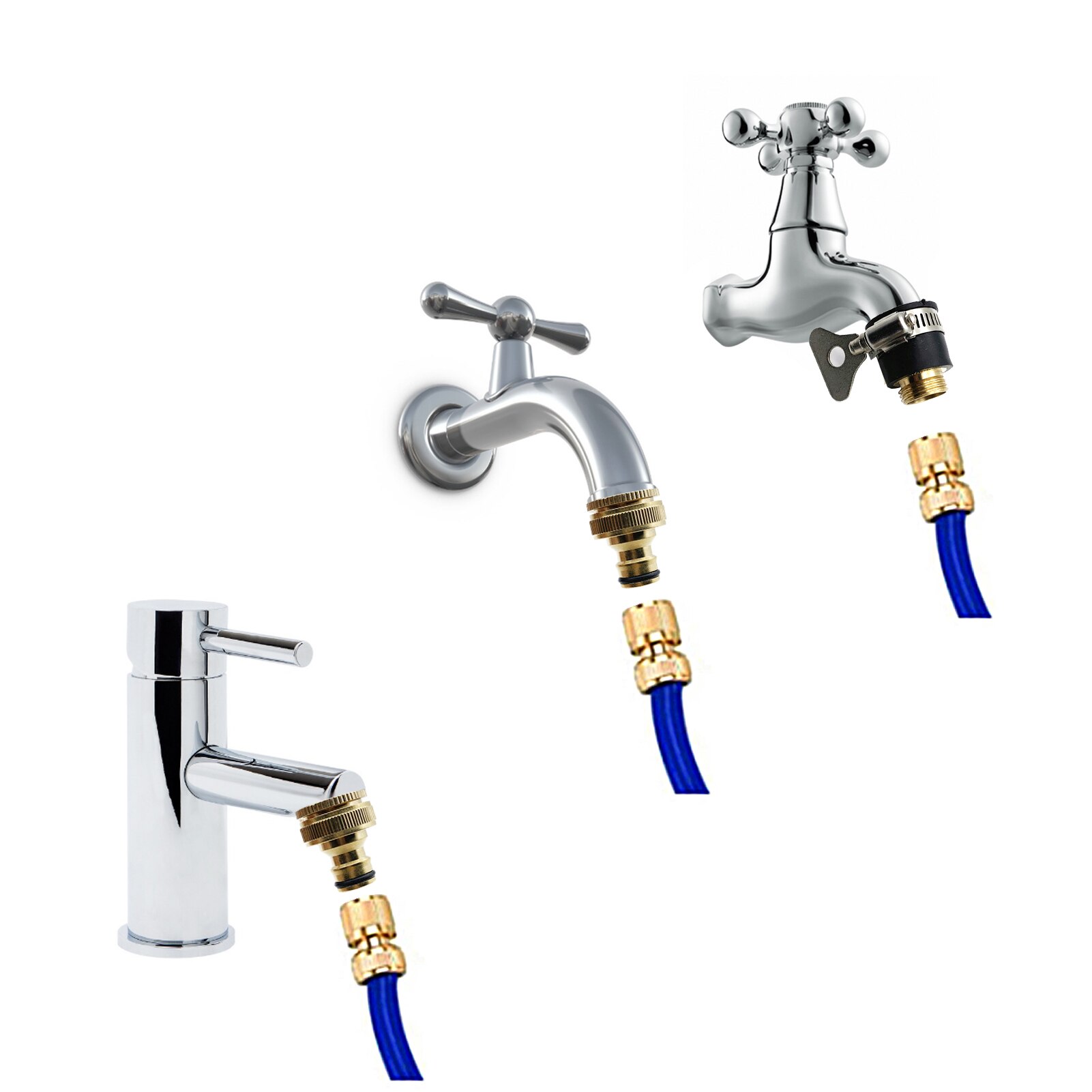 Brass Hose Connector Garden Hose Coupler Quick Connect Fitting Suitable for connecting 15mm to 23mm