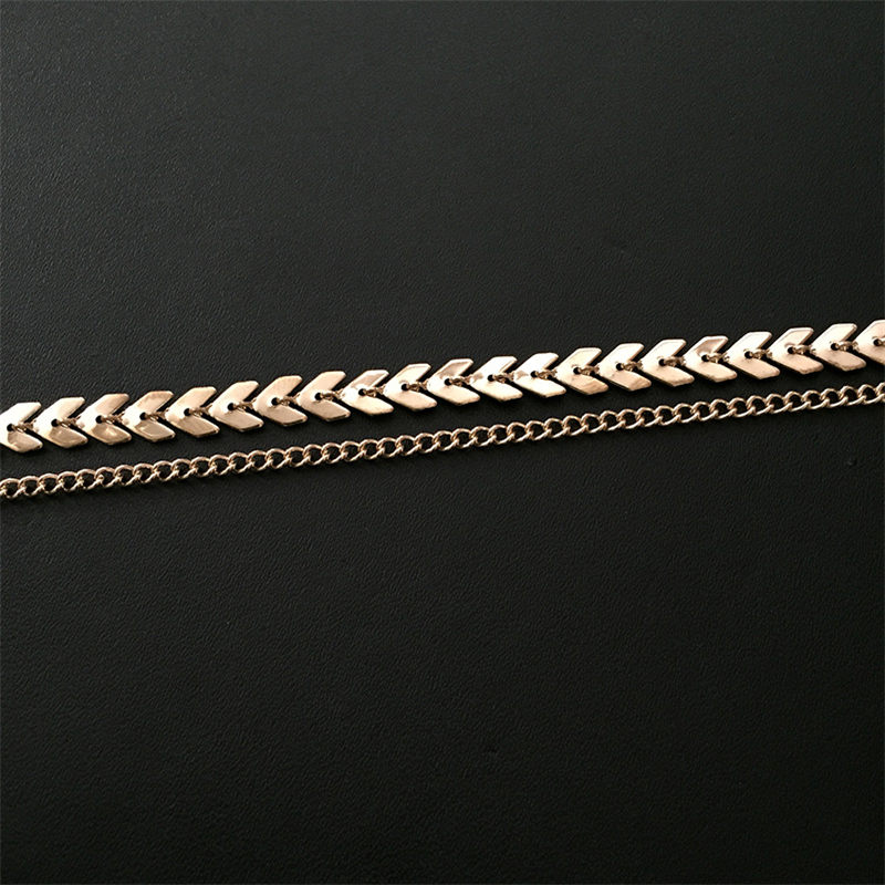 GothicMulti choker Necklace Women Flat Chain Chocker On Neck Jewelry Two Layers Necklaces Collares Fishbone Airplane Necklac