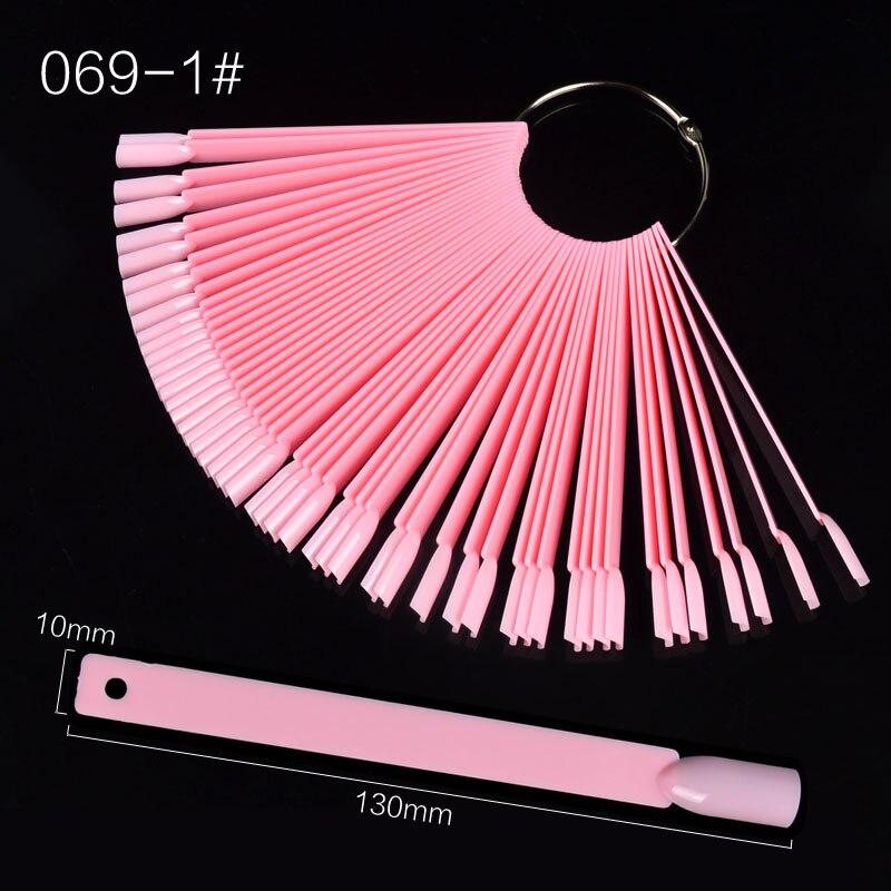 Tips voor valse nagels kleurenkaart oefendisplay gereedschap transparante witte gesp ring manicure nagelkunst gereedschap: 069-1