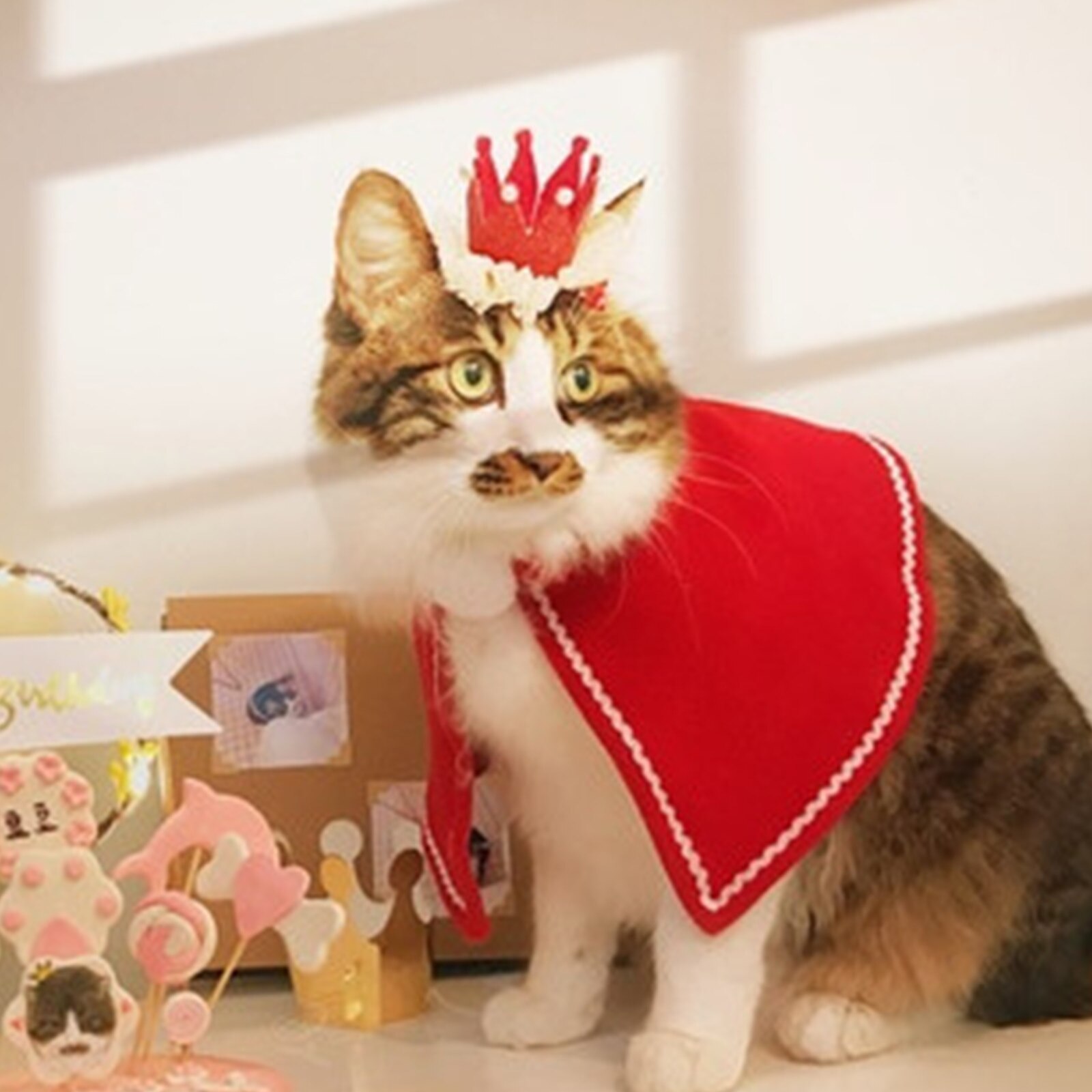 Christmas Cat Clothes Small Dogs Cats Santa Costume Kitten Puppy Outfit Hoodie Warm Winter Pet Dog Clothes Clothing Accessories^