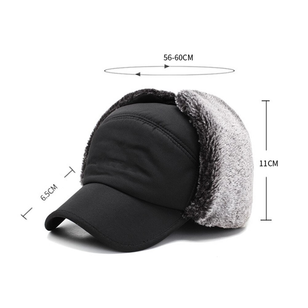 Unisex varm vinter trapper trooper hat herre imiteret pels bomber hatte med øreklap vindtæt maske sne ski hat jagthue