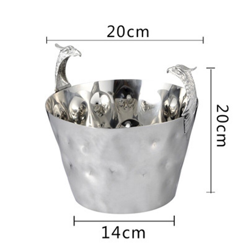 Stainless steel portable ice bucket with ice clip bar KTV beer red wine champagne ice bucket commercial ice bucket: 11