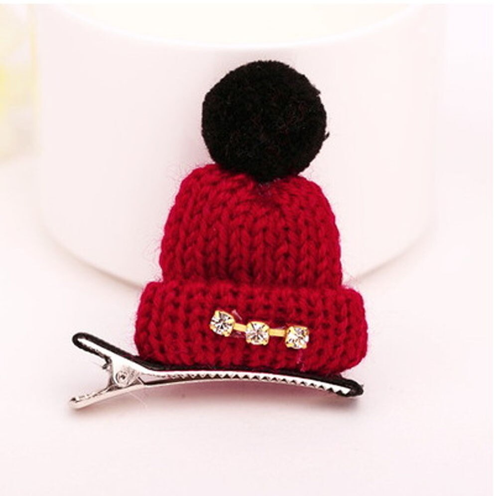 Mini Hair Clip Girl Baby Autumn And Winter Wool Hat Shape Hair Clip Side Clip Baby Side Clip Child Hair Accessories Set
