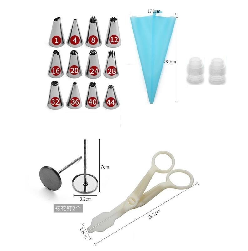 Cake Decorating Kit Set Bakken Accessoires Draaitafel Stands Cake Tips, Icing Soepeler Spatel, Piping Pastry Tassen Gereedschap