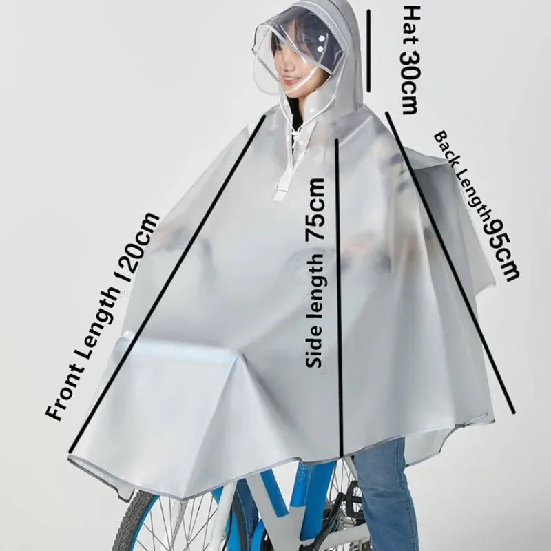 Unisex Waterproof Bike Rain Poncho - Lightweight Reusable Hooded Cape with Reflective Stripes for Motorcycle Cycling: WHITE