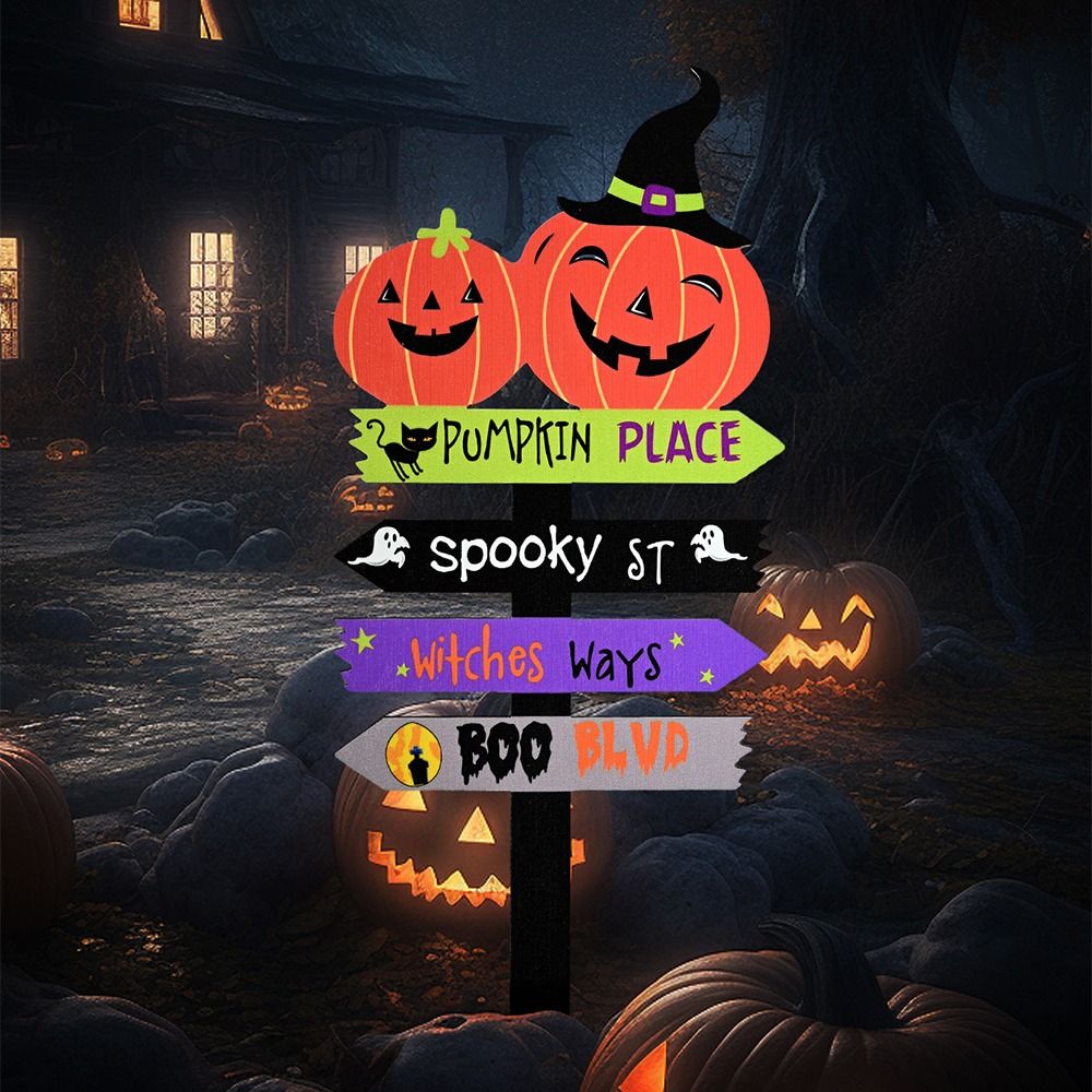 Drewniane tabliczki ogrodowe w stylu klasyczny, lekkie, trwałe, świąteczne znaki na podwórko na Halloween, ozdobne kijki robić trawnika.