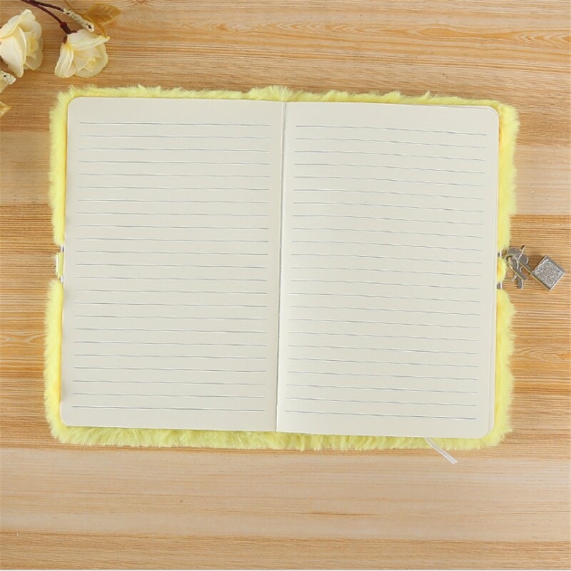 Notepad With Lock Beauriful Student Plush Notebook Cute School Office Soft Diary Girl School 6 Color