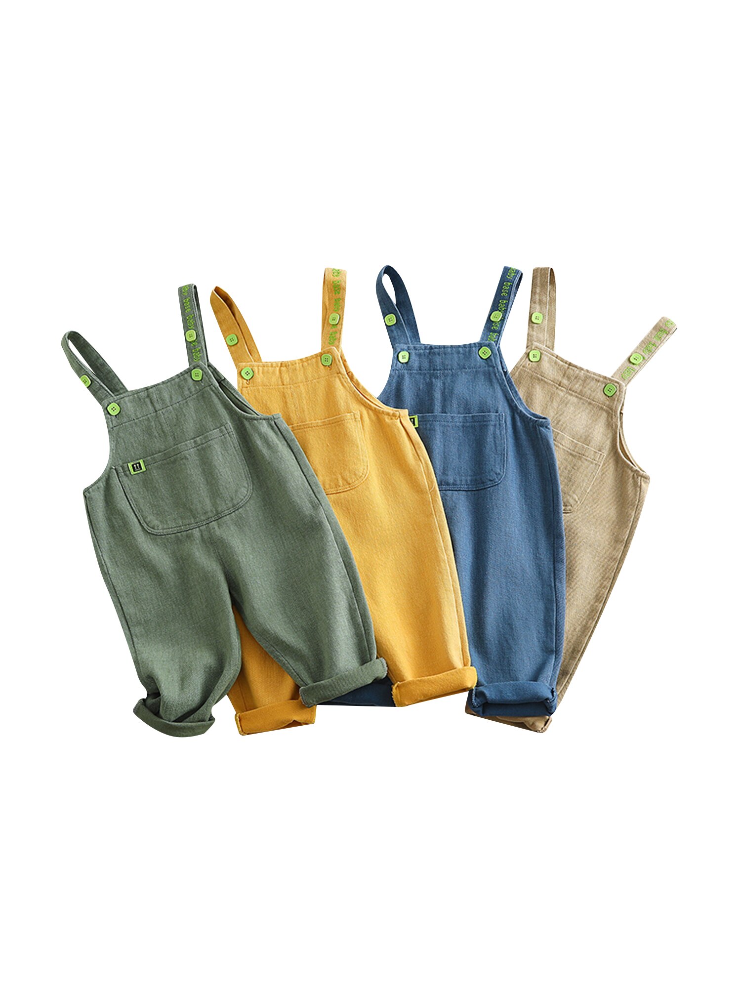 Citgeett zomer baby kinderen baby jongen meisje bretels broek effen kleur jeans bandjes lange broek schattige kleding