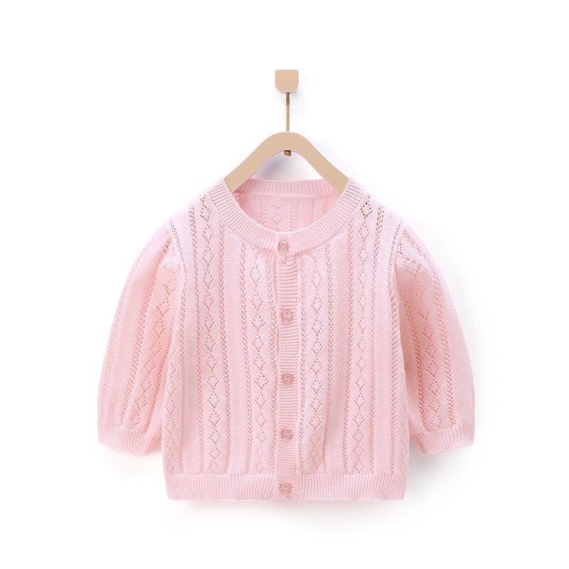 Bébé pull à manches longues tricoté Cardigan pull garçons filles vêtements enfants enfants vêtements d'extérieur manteau casual hauts en tricot: Lt.pink / 90CM