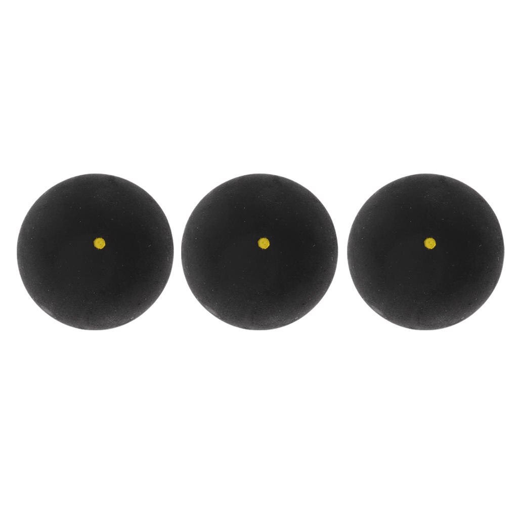 3 Stuks Rubber Squash Ballen Enkele Gele Dot Voor Praktijk Training Gym