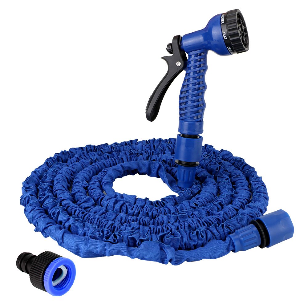 Cars Garden Washing Hose Sprayer High Pressure Water Hose Garden Hose Pipe 7 Modes Adjustable Water Gun Foam Expandable: 50ft / Blue