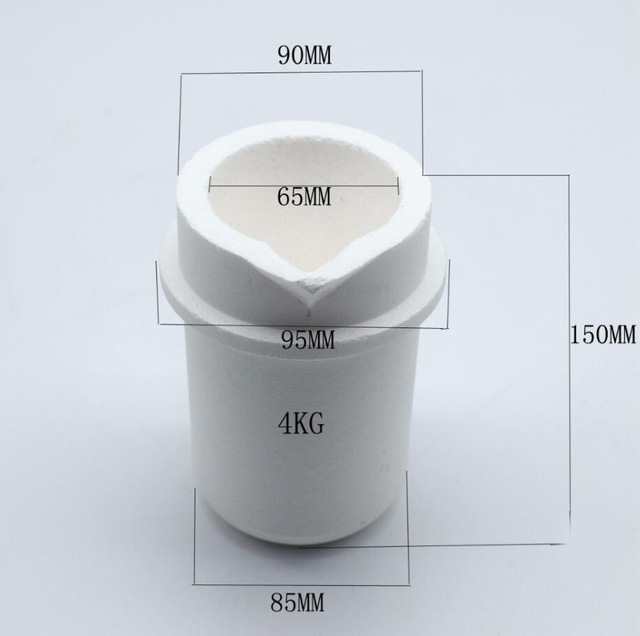 High Temperature Quartz Silica Melting Crucible Capacity 1KG/2KG/4KG for Gold & Silver Jewelry Tools & Equipments: GH567I 4KG