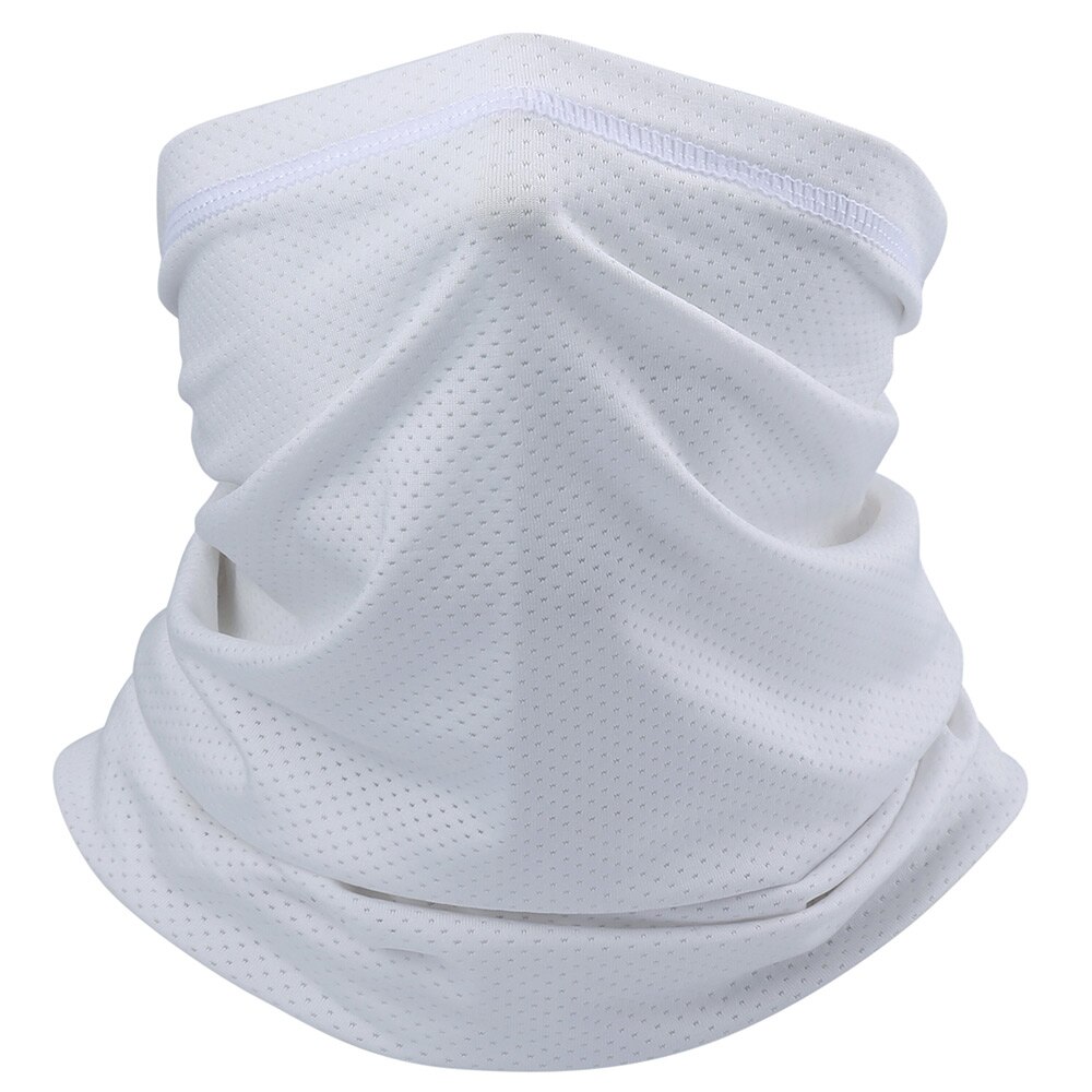 White Thin Balaclava Half Face Mask – Motorcycle Cycling Neck Scarf Bandana
