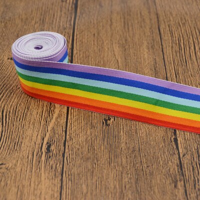 3m rayas del arco iris cinta para prenda de decoración para costura para manualidades DIY accesorios para el cabello tela suministros de correa materiales: 3